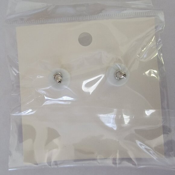 Double BB Round Button Earrings in Gold Setting - Picture 2 of 2